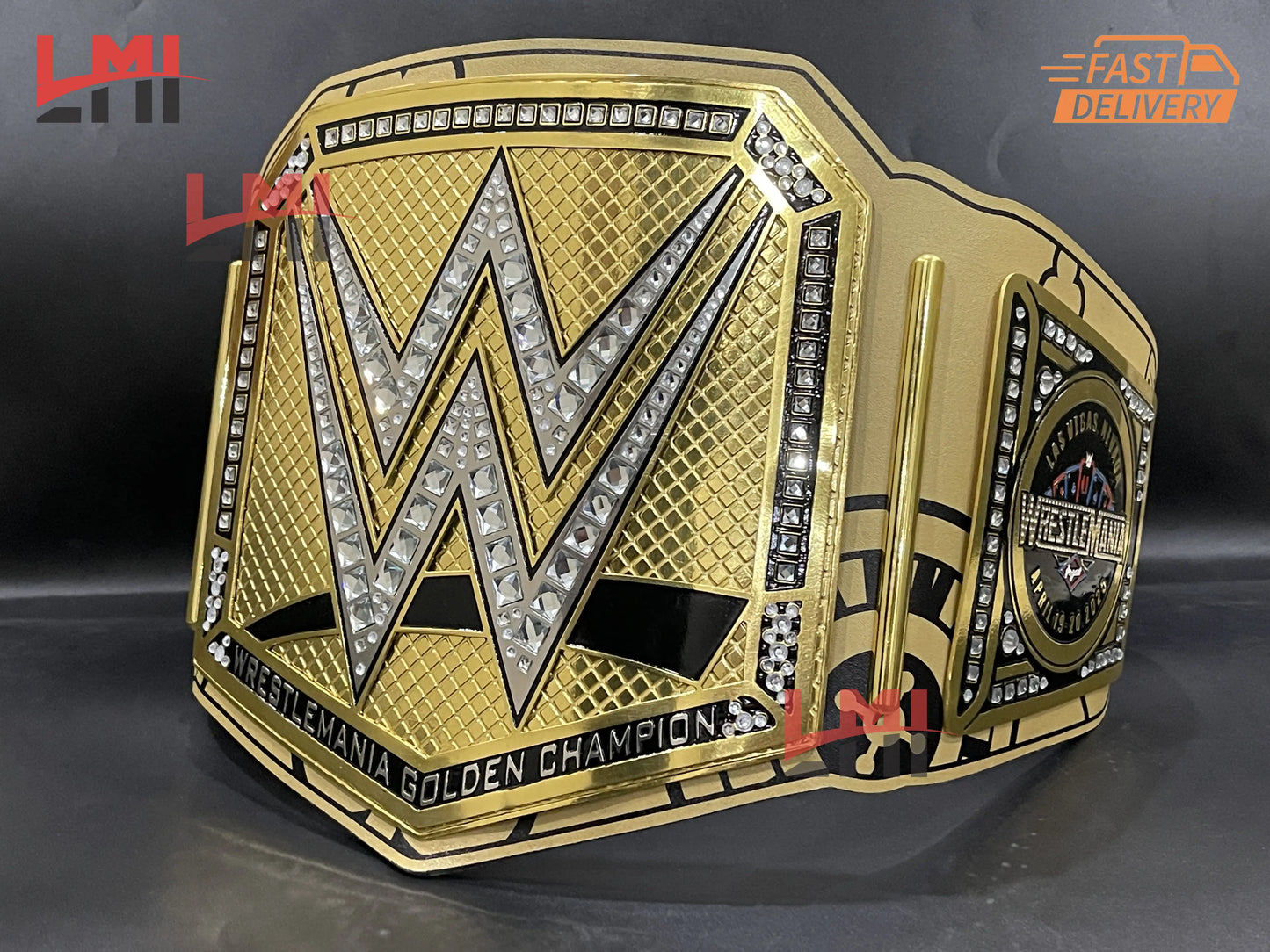 WrestleMania 41 Golden Championship Belt Las Vegas WWE Replica Title 2mm/6mm Diecast
