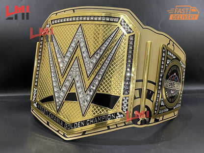 WrestleMania 41 Golden Championship Belt Las Vegas WWE Replica Title 2mm/6mm Diecast