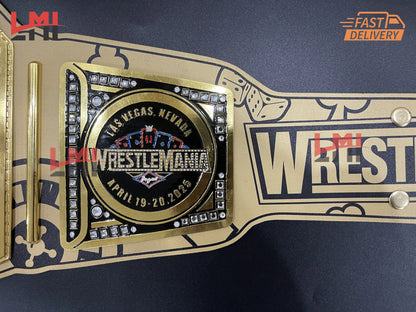 WrestleMania 41 Golden Championship Belt Las Vegas WWE Replica Title 2mm/6mm Diecast